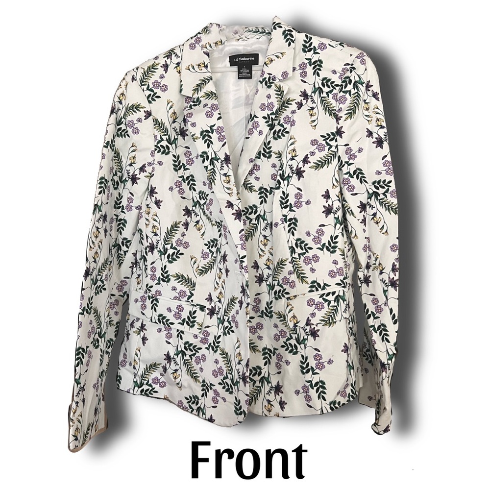 Floral white blazer